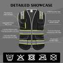 2 x High Visibility Safety Vest - Reflective Breathable Mesh with 9 Pockets, Front Zipper for Men & Women - Meets ANSI/ISEA Standards