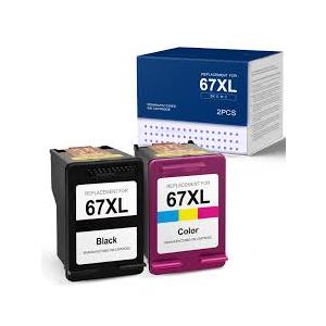 Printer Ink， 67 XL Compatible Ink Cartridge,Compatible for HP 67XL Envy 4140 4152 4155 4158 1225 2732 2752 1225 2774 6052 6055 Printer,for Ink Cartridges(2 Black)
