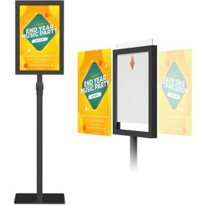 Relx Standing Sign Holder 11 x 17, Adjustable Pedestal Sign Stand, Double-sided Floor Signage Stands for Outdoor Indoor Poster Display