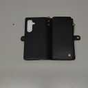 Defencase for Galaxy S25 Case Wallet with RFID Blocking Card Holder for Women Men, Elegant PU Leather Magnetic Snap Flip Wristlet Strap Zipper Wallet Phone Cases for Samsung Galaxy S25 5G 6.2", Black