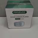 FOCUSLINE 100 Count Clear Plastic Plates 9 Inch, Disposable Heavy Duty Dinner Plates- Premium Hard Plastic Plate Fancy Disposable Clear Plates for Weddings, Parties and Events