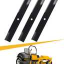 561145B 52" Lawn Mower Blades Fit for Hustler 795526 785436 782532, Fit for Rotary 11557, Fit for Stens 350-691 350691 92044 Zero Turn Mowers with 52" Deck Set of 3