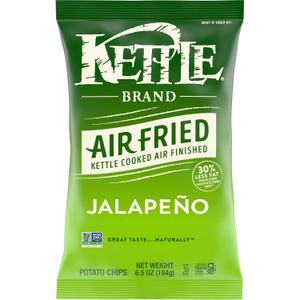 3 x Kettle Brand Potato Chips, Air Fried Jalapeño Kettle Chips, 6.5 Oz Bag (EXP 03/21/26)