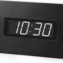 Digital Wall Clock Battery Operated with LED Display, Wall Clock with Backlight, Table-top, Alarm, Brightness Adjustable,12/24Hr