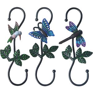 Large Decorative S Hooks, Set of 3 Plant Hangers, Beautiful and Vivid Plant Hook for Hanging Outdoor Indoor Garden Plants, Flower Baskets, Pots, Bird Feeders