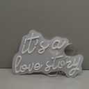 Its a Love Story Neon Sign, Warm White USB Led Light Up Signs for Bedroom Aesthetic Birthday Wedding Party Gift Boyfriend Girlfriend Lover Women Men Room Bathroom Decoration Gift, 15.7 x 11.8 Inch