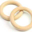 Set of 10 Natural Unfinished Solid Wooden Rings Wood Ring Circle Wood Pendant and Connectors Jewelry Making (100mm-3.94inch)