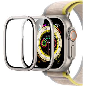 ESR 2 Pack Armorite Screen Protector for Apple Watch Ultra 3 /Ultra 2 /Ultra (49 mm), Military Grade Protection, Tempered Glass Film with Aluminum Alloy Frame, Keep Original, Titanium