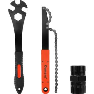 Oumers Bike Cassette Removal Tool, Bicycle Chain WhipPedal Wrench2 in1 Freewheel Removal Tool, Bicycle Pedal Removal Tool, Freewheel Remover, Wrench Sprocket Remover for Bike Repair