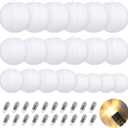 LIHAO 20PCS White Paper Lanterns with Lights, Round Hanging Chinese Lanterns Decorative for Wedding Anniversary Birthday Party Home Decor(Size of 6, 8, 10, 12)