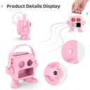 ABS Plastic Shells Carrying Case Compatible with Yoto Mini Player, Protective Cover Stand Up Carry Case for Mini Bluetooth Speaker (Pink)