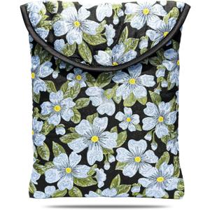 Puffy Laptop Sleeve 15-16 Inch Blue Flower, Protective Carrying Case for Men and Women, Cute Case Bag Compatible with 15 Inch and 16 Inch Laptops, for MacBook Air M2 M1, Asus/Dell Xps/Lenovo in Cover