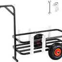 VEVOR Beach Fishing Cart, 200 lbs Load Capacity, Fish and Marine Cart with Two 11" Big Wheels Rubber Balloon Tires for Sand, Heavy-Duty Steel Pier Wagon Trolley with 7 Rod Holders for Fishing, Picnic