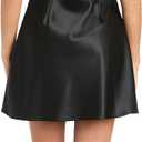 Radiant Satin Mini Dress W/Rhinestone Trim & Spaghetti Straps - Juniors' (Black, M)