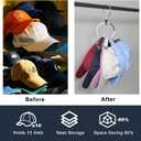 2 x Multipurpose Hat Rack for Closet, Baseball Cap Organizer 1 Pack Hat Holder, Aluminum Alloy Closet Hangers for Tie Belt Purses Space Saver