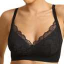 COMFELIE Wireless Lace Bras Seamless Everyday Bra Sexy Comfy Unlined Bralette Small