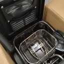 Elite Gourmet EDF1607# 800-Watt Mesh Basket 1.6 Quart / 6.5 Cup Oil Capacity, Electric Immersion Deep Fryer with Temperature Knob and Lid with View Window, stainless steel