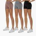 3 Pack High Waisted Biker Shorts for Women – 3"/ 5"/ 8" Black Workout Yoga Compression Novelty Shorts for Running Size L-XL