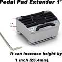 Universal 1'' Clutch Pedal Pad Extender for Manual Transmission Vehicles - Durable Alloy Extension for Smoother Shifting and Enhanced Driving Comfort