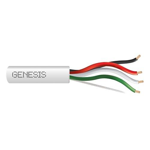 Genesis 21151101 18/4 Stranded Unshielded Cable, Riser, CMR, FT4, 1000' (304.8 m) Pull Box, White
