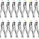 Lanties 24 Pack 1 Hole Punch 1/4 Inch Single Hole Puncher Metal 5 Sheet Capacity Single Punch Set Back to School Silver Paper Punches for Greeting Cards Scrapbook Notebook Puncher Paper Hand Tool