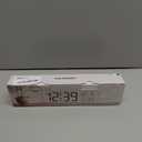 Peakeep Large Display Digital Alarm Clock for Bedrooms, Date Day of Week Calendar Desk Table Clocks for Living Room Office, Dimmable Plug in Electric Clock, 5 Volumes, Loud, Auto DST (White and Green)