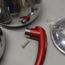 Hakan Stainless Steel 2 L, 67 Oz, Mini Double Bondy Tea Pot Set with Self Strainer Double Lids, Turkish Samovar Style Teapot Set, Tea Kettle for Loose Leaf Tea with Red Bakelite Handle 2.1-Quart