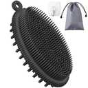 HEETA Silicone Body Scrubber, Gentle Exfoliating Body Scrubber, 2 in 1 Silicone Loofah Brush for Shower