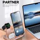 Wireless Charging Station 3 in 1 RJR Compatible with Apple Devices, Charging Dock for iWatch, Built-in Wireless Charger Stand for iPhone Series AirPods Gifts (with 18W Adapter) Rose Gold