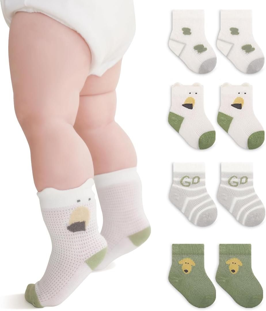 Toddler Ruffle Baby Girls Socks Cute Princess Knit Cotton Lace Top Frilly Infant White Dress Socks (0-12 Months, Lace-c1-4 Pairs)