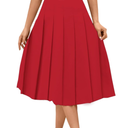 SANGTREE Women's Girls A-Line Long Pleated High Waist Fashion Skirt, School Uniform Cosplay Size 8-10