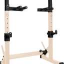 Gresspro Barbell Rack Stand with Dip Bar Attachment - Multifunctional Adjustable Squat Rack, Heavy-Duty Dumbbell Rack, Strength Training Dip Station, Home Gym Equipment Max Load 550lbs, White