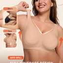 LetsJoli Bras for Women Supportive Wireless Push Up Bra Full Coverage No Underwire Seamless Plus Size for Older Women (XL)