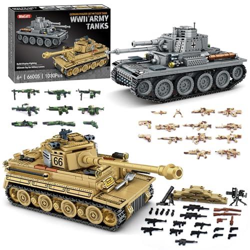 WINGIFT 1030 Piece WW2 Army Tanks Toy Building Sets,Create a German Panzer 38T and a German Tiger Tank Toys,Adult Collectible Model Tanks Sets to Build,Christmas Birthday Gifts for Boys,Teens,Adults