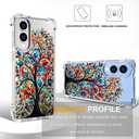 Compatible with Samsung Galaxy S25 Edge Cases with Design, Cute Transparent Phone Case for Women Girls Girly with Heavy Duty Protective Bumper (Clear Tree Colorful Leaves)