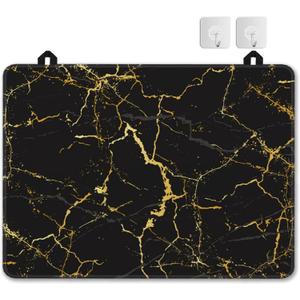 Electric Stove Top Cover Protector  Black Gold Marble Texture Glass Flat Top Stove Mat Oven Induction Cooktop Mat for Ceramic Countertop Mats Heat-Resistant Dish Drying Mat