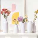 Paintable Vase Set of 16 White Small Bud Vases for Flowers, Clay Vase Bulk for Wedding Decorations Pampas Grass Centerpieces, Boho Mini Ceramic Vases for DIY Painting Home Dining Table Decor
