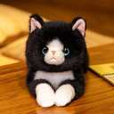 Weighted Stuffed Animal Cat, 19 Inch 2Lbs Realistic Plush Toy, Ultra Soft Black Cat Throw Pillow for Kids and Adults