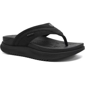 ONCAI Women's Orthotic Cushion Flip Flops Recovery Walking Sandals for Women with Arch Support Summer Comfortable Slip On Flip Flops for Womans  (7, Black)