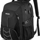 Extra Large Backpack for Men 55L,18.4Inch Travel Laptop Backpack with USB Charging Port Business Flight Approved Carry On Backpack,TSA Big Capacity Heavy Duty Computer Bag College Bookbag,Black