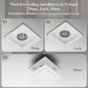 Orsong Bathroom Exhaust Fan 10" Panel Ultra Quiet without Light(8x8 Mount), 110CFM, 4" Duct for Bathroom/Garage/Home