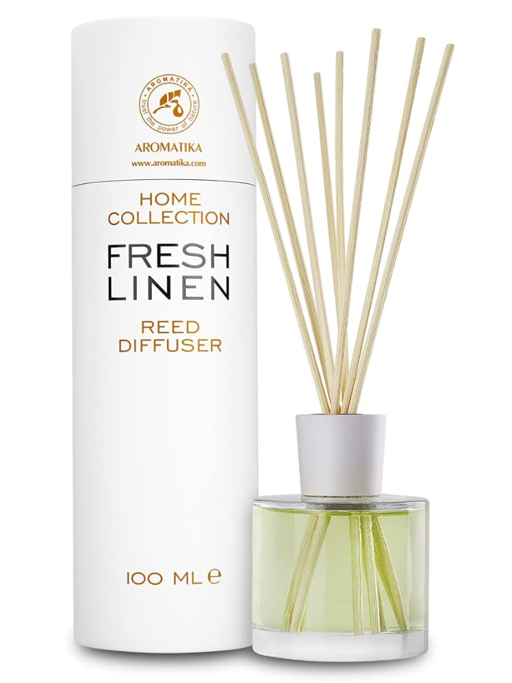 Reed Diffuser Set, Linen Scent, 3.4 fl oz, Home Fragrance Reed Diffuser for Bathroom & Bedroom Decor