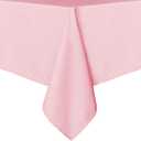 sancua Rectangle Tablecloth - 60 x 84 Inch - Stain and Wrinkle Resistant Washable Polyester Table Cloth, Decorative Fabric Table Cover for Dining Tables, Buffet Parties and Camping, Pink
