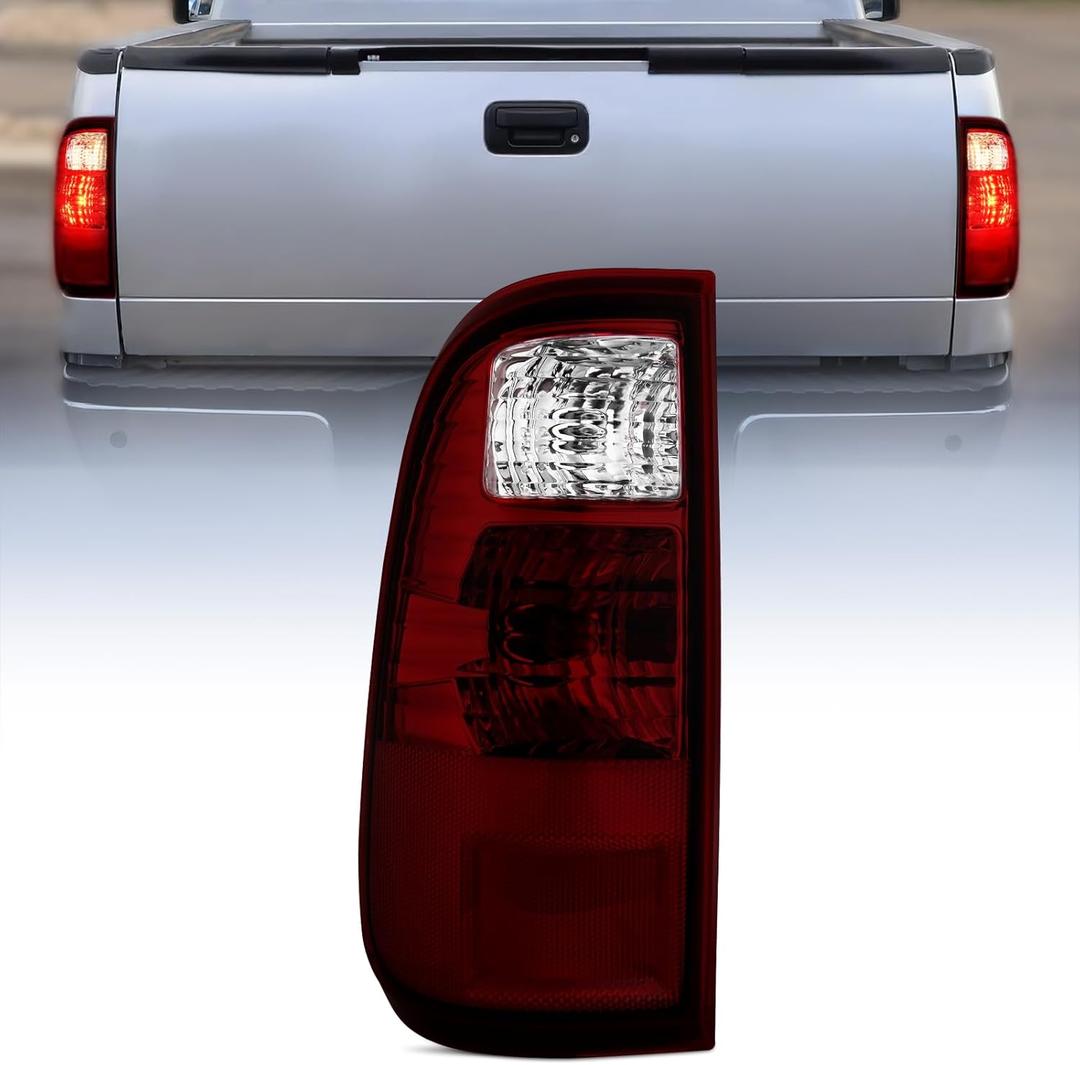 Nilight Taillight Assembly Compatible with 2008 2009 2010 2011 2012 2013 2014 2015 2016 Ford F250 F350 F450 Super Duty Rear Tail Light Lamp Replacement OE Style Driver Side Dark Red
