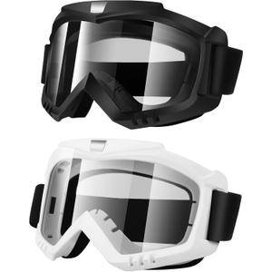 Dirt Bike Goggles 2 Pack - Motorcycle, ATV, Riding, Ski, Windproof Racing Glasses (Black)