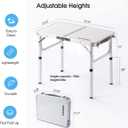 Folding Camping Table, 36''L x24''W Camp Aluminum Table with Adjustable Height Legs, Indoor Outdoor Lightweight Portable Folding Dining Table for Camp Picnic Beach BBQ Cooking 3Ft2 Heights 15"/28"