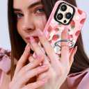 Toycamp for iPhone 16 Pro Max Case Compatible with Magsafe - Cute Design 360 Magnetic Ring Holder Stand Kickstand Funny Strawberry Girly Pretty Fashion TPU Phone Covers for Women Tenn Girls