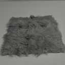 OKAYDA Square Faux Sheepskin Chair Cover Seat Cushion Pad Super Fluffy Soft Fur Rug for Vanity Chair, Car Seat, Sofa, Living Room, Office (18"*18", Grey)