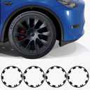 Tesla Model Y Rim Protector Fit 20" Induction Wheels 2020-2024|Wheel Covers 20 inch|ABS Guard Hubcap Cover for Curb Rash Prevention| Model Y Accessories|Matte Black(Set of 4)