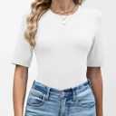 ANRABESS Womens Half Sleeve Tops Crewneck Shirts Basic Fit Tee Trendy 2026 Spring Summer Business Casual T-Shirts (White, XL)